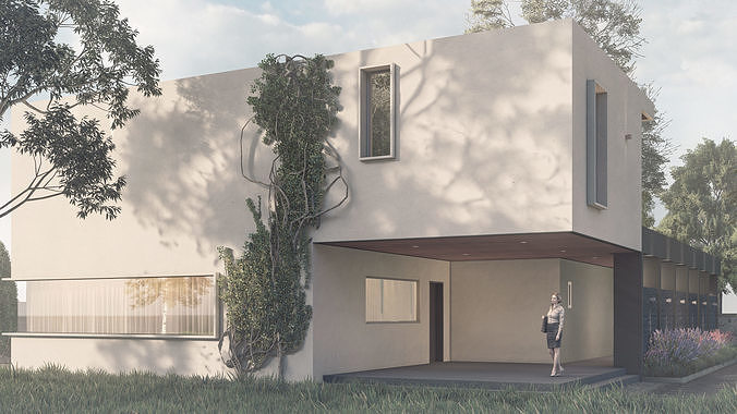 Modern villa 2 Low-poly 3D model 3