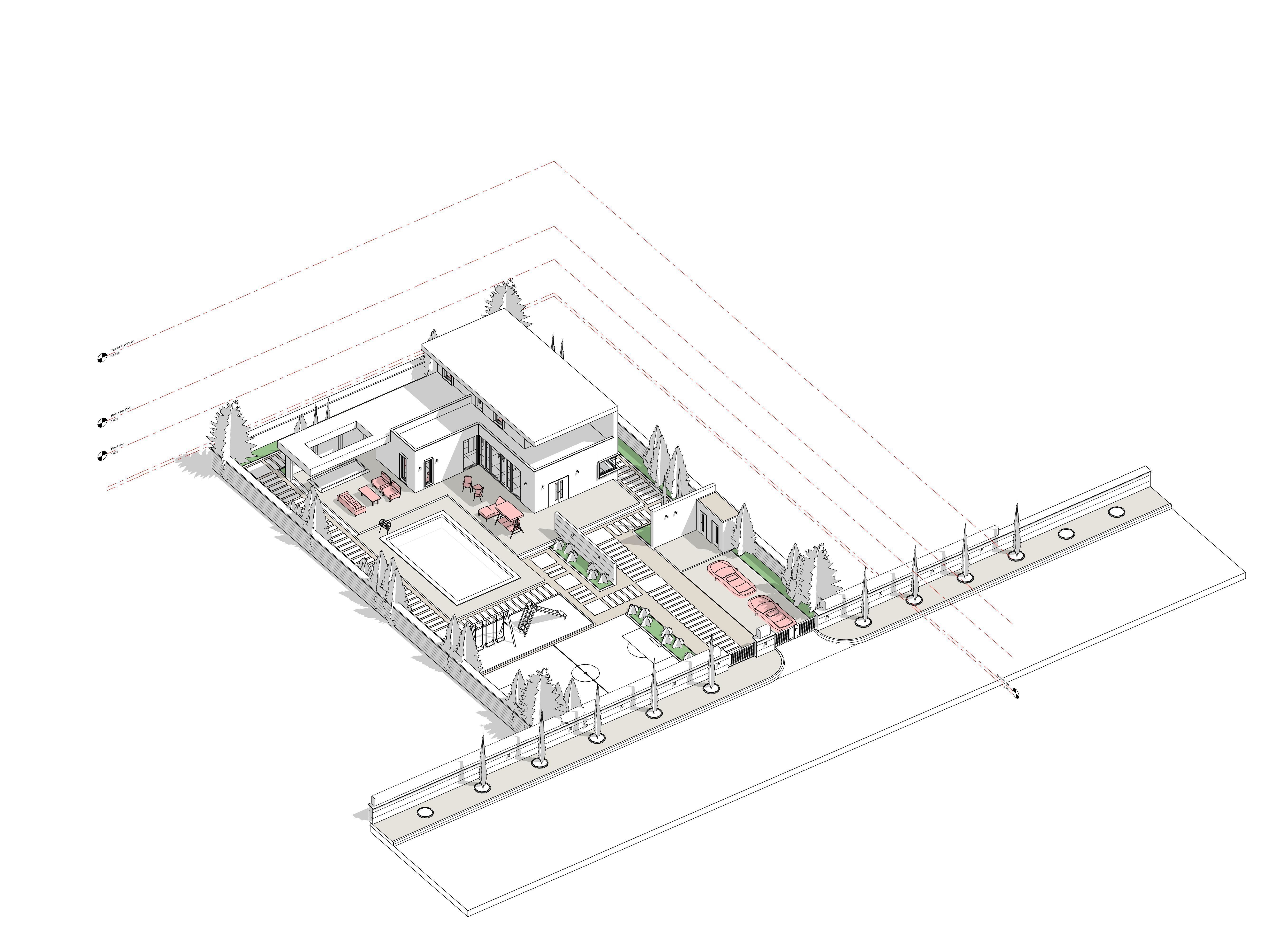 Modern villa 2 Low-poly 3D model_8