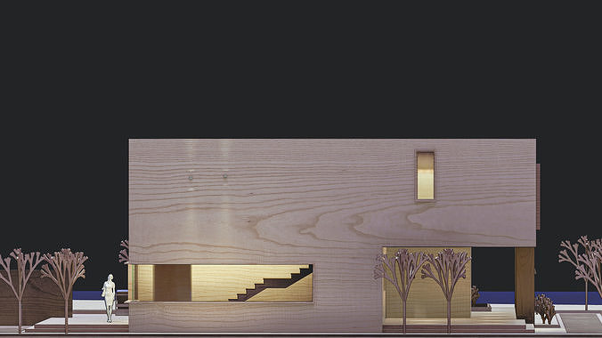 Modern villa 2 Low-poly 3D model 6