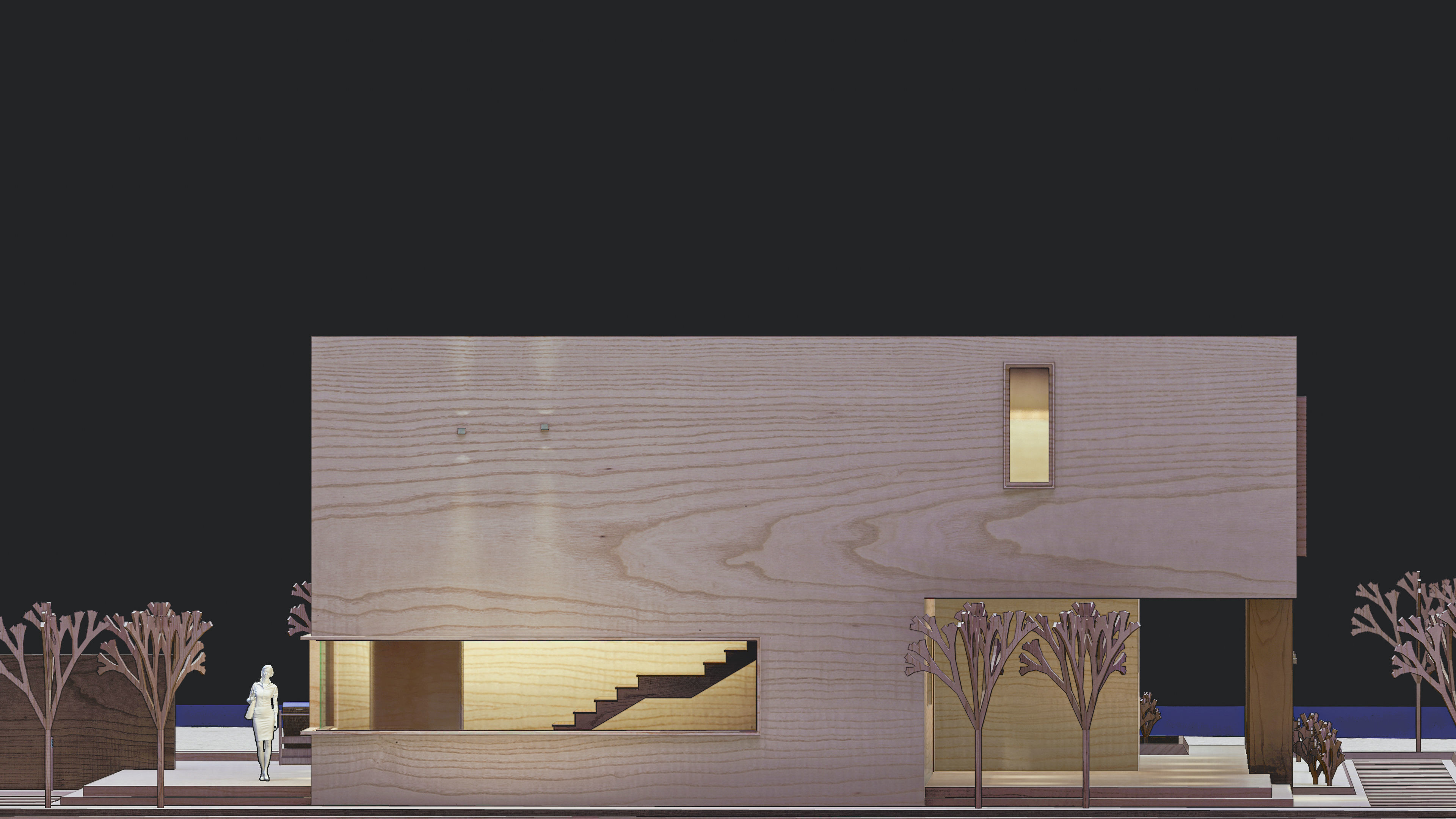 Modern villa 2 Low-poly 3D model_6