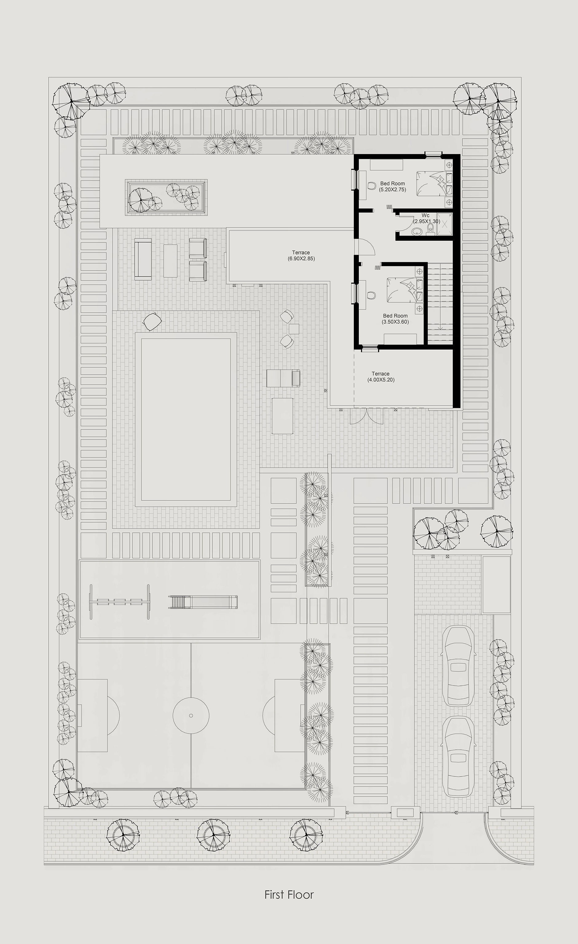 Modern villa 2 Low-poly 3D model_12
