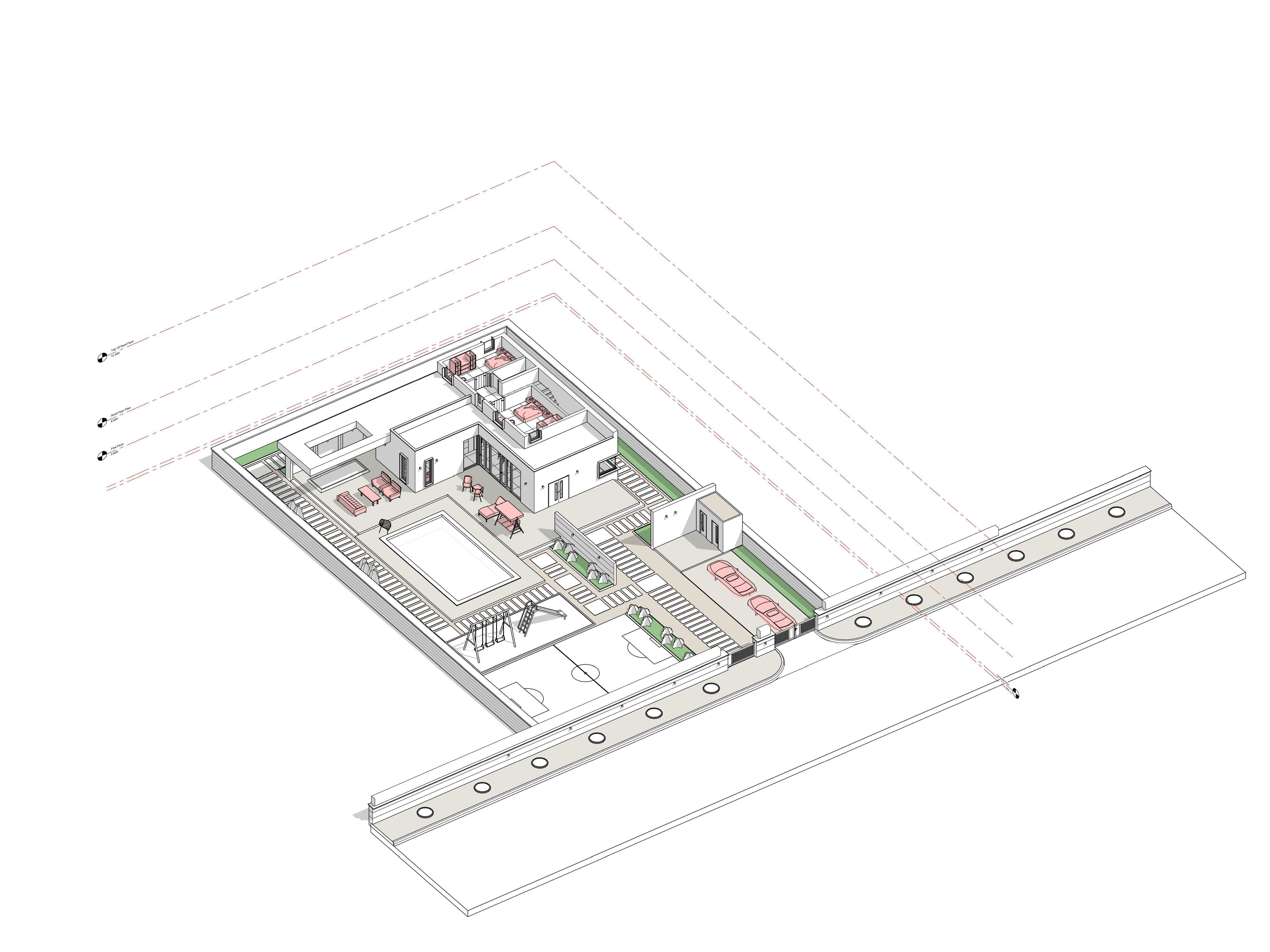 Modern villa 2 Low-poly 3D model_9