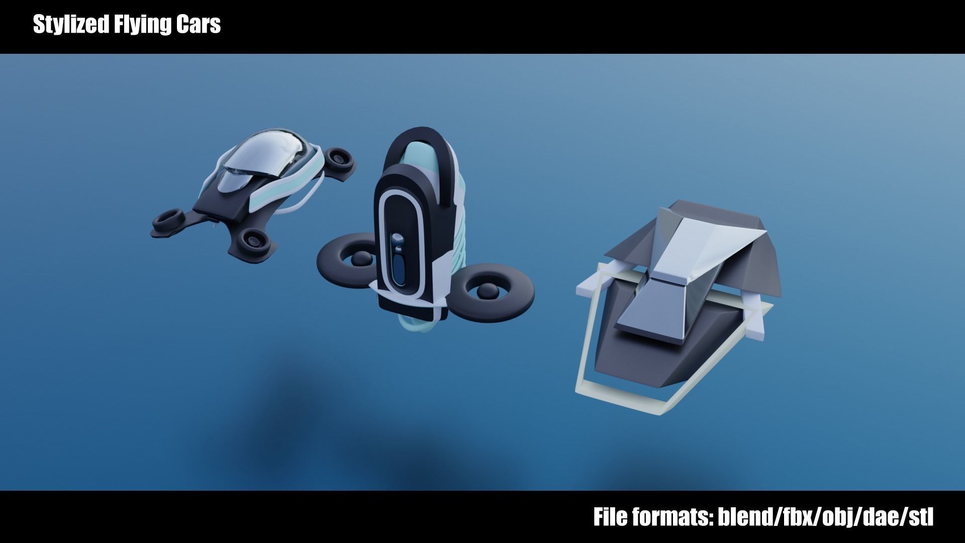 Futuristic Roads Plus Flying Cars 3D Model Collection_22