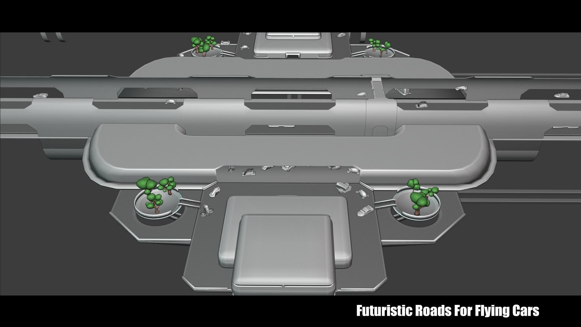 Futuristic Roads Plus Flying Cars 3D Model Collection_12
