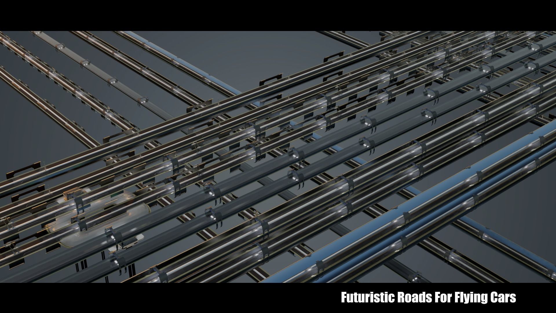 Futuristic Roads Plus Flying Cars 3D Model Collection_11
