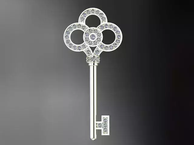 tiffany silver key 3D print model