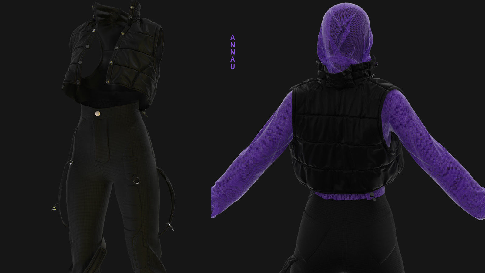 GENESIS 8 VEST PANTS SET OF THREE 3D MODELS 3D model_4