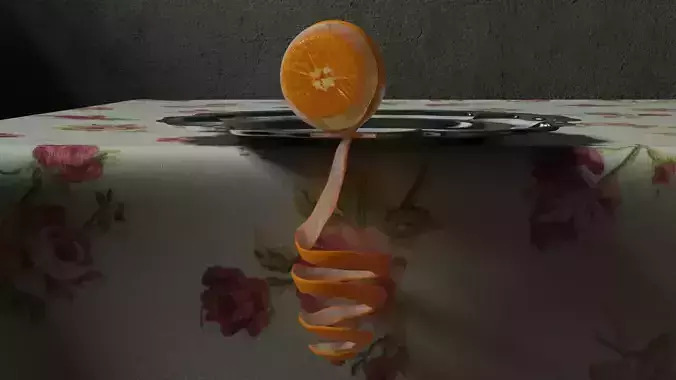 Orange peel 3D model 3D model