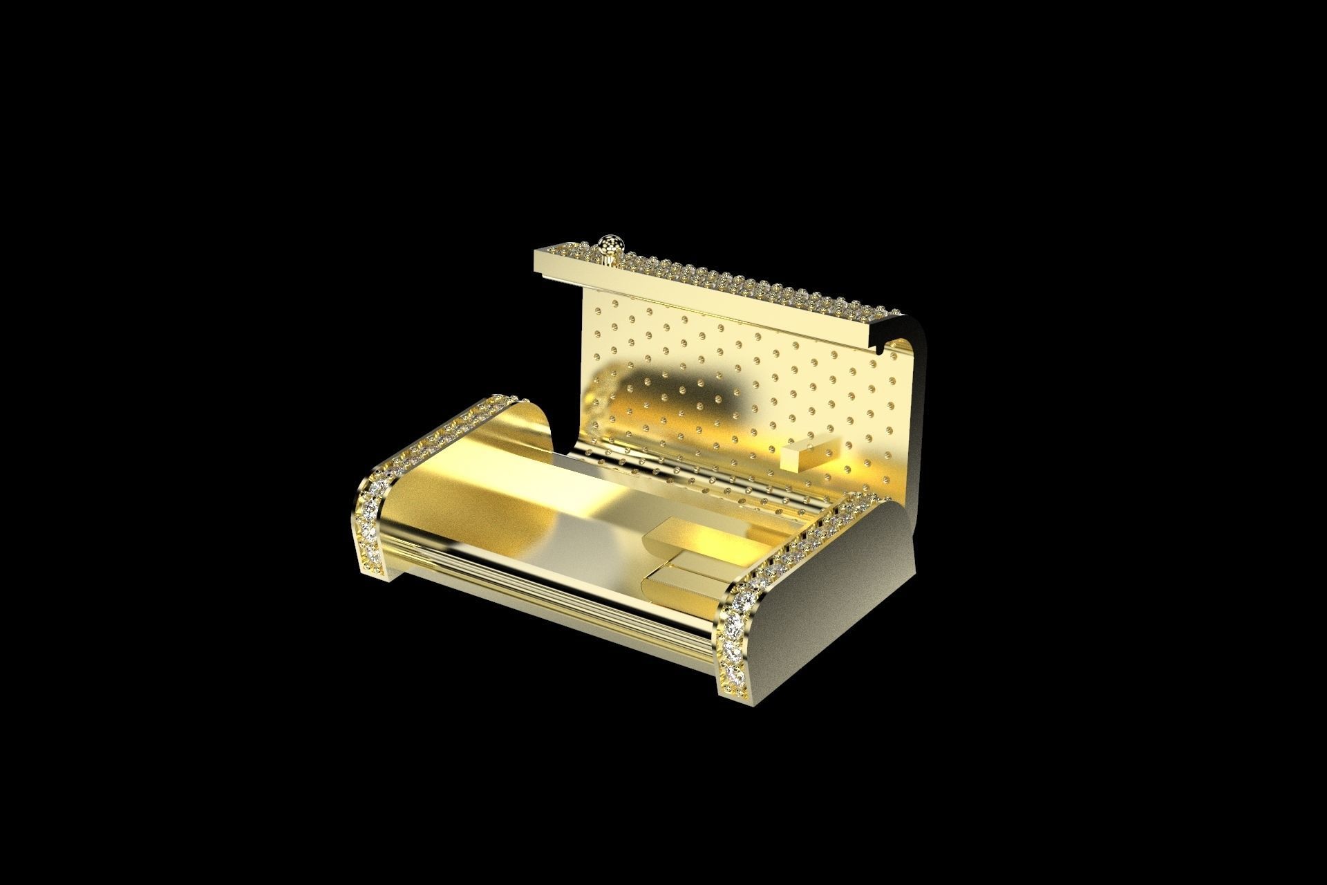 17mm Cuban Link Lock Large Version 3 Parts 3D print model_1