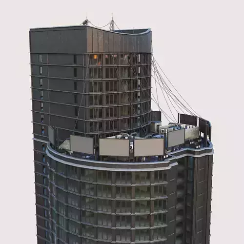 Building Skyscraper City Town Downtown Office Space Work Street Low-poly 3D model