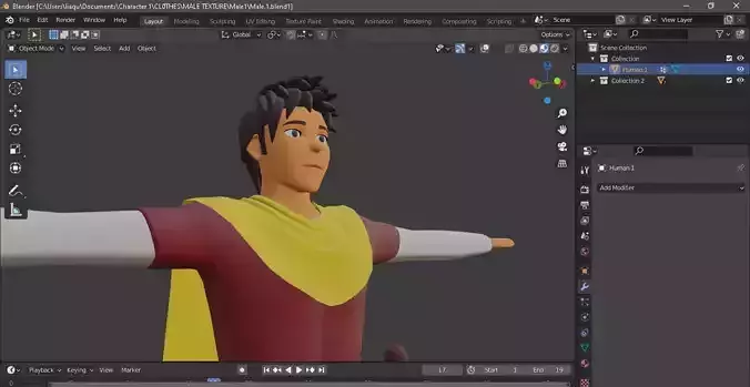 Olden Warrior stylized character1 Free low-poly 3D model