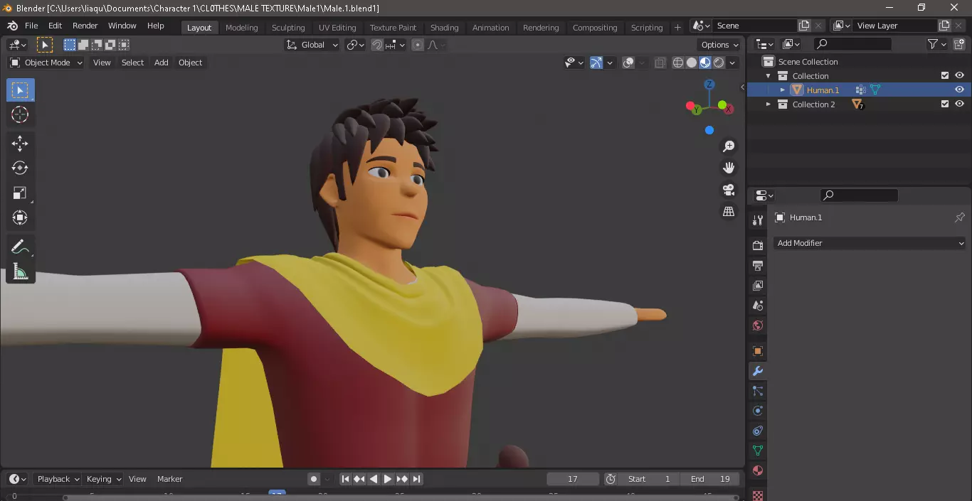 Olden Warrior stylized character1 Free low-poly 3D model