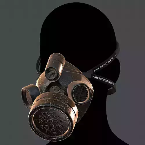 Gas mask helmet 3d model scifi Low-poly Low-poly 3D model