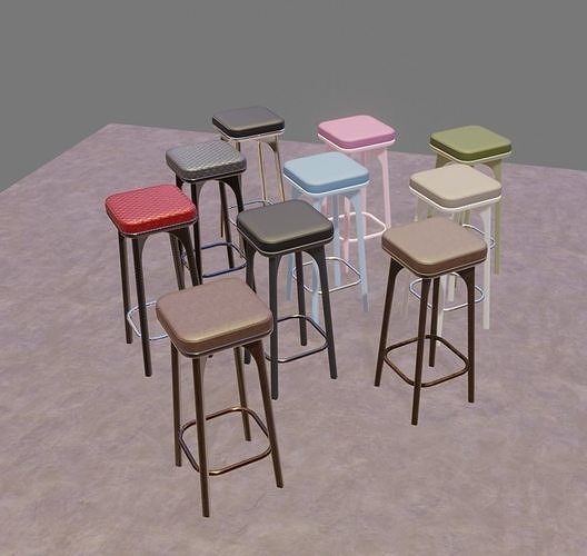 Stool 01 Low-poly 3D model