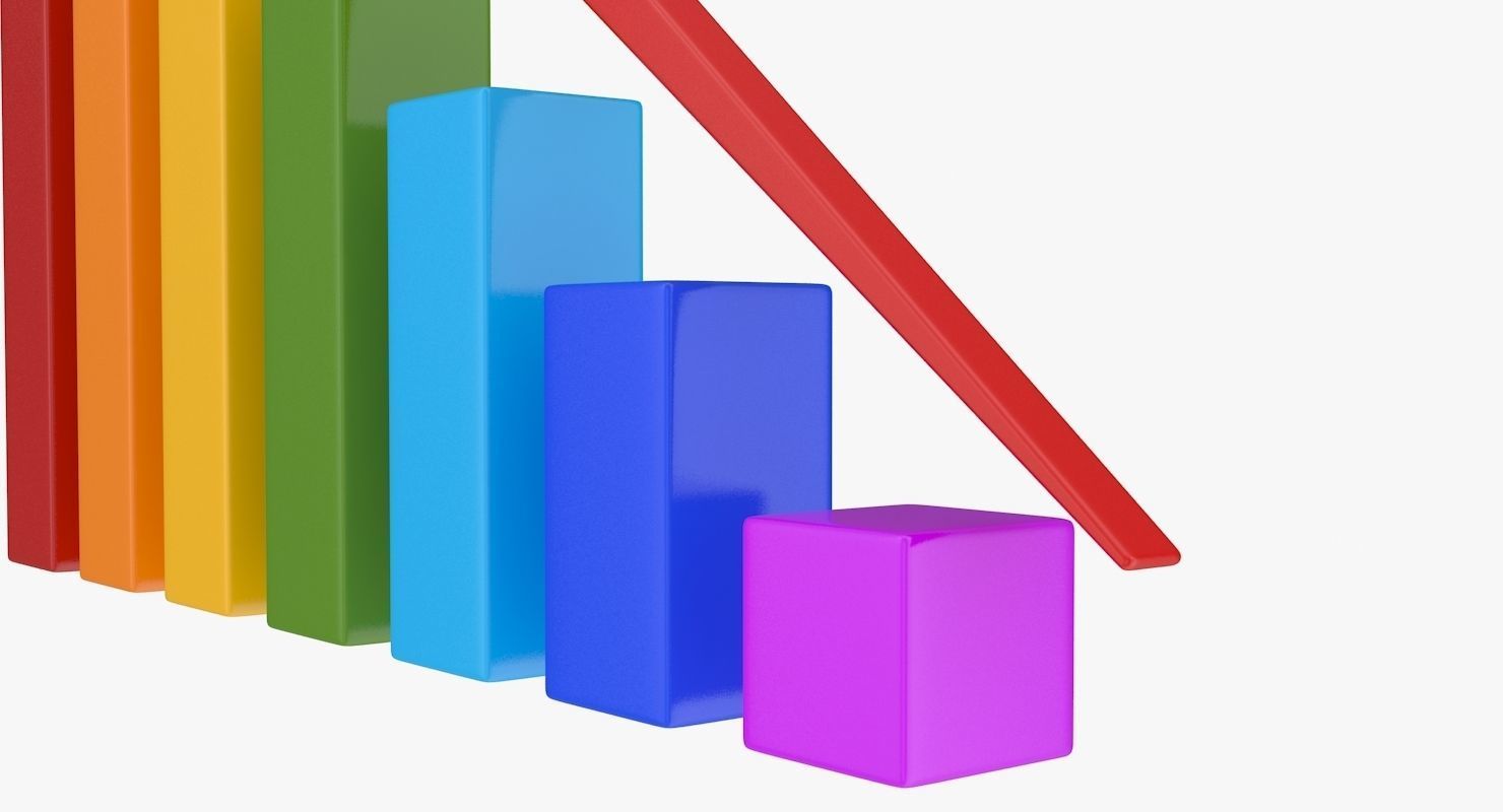 Bar Chart Low-poly 3D model_8