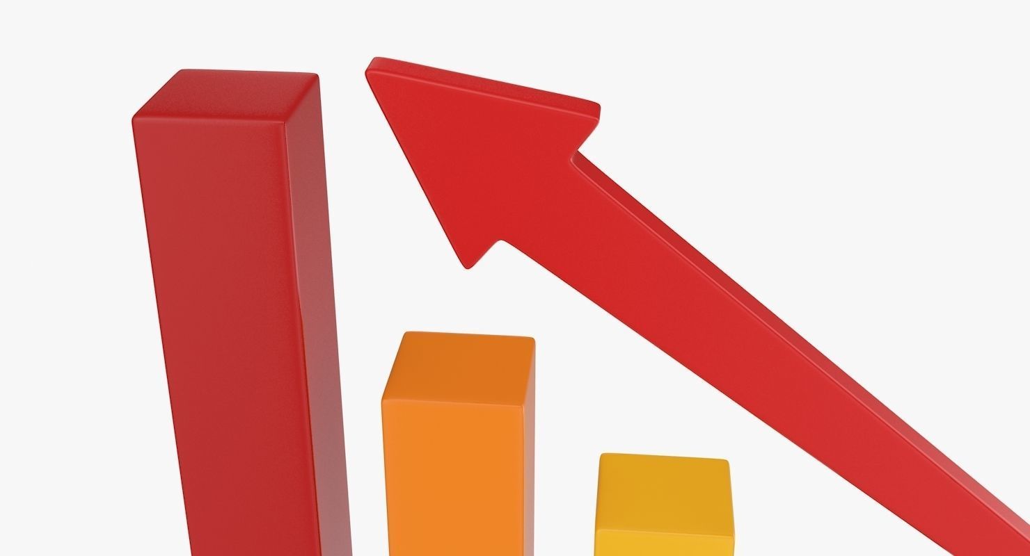 Bar Chart Low-poly 3D model_7