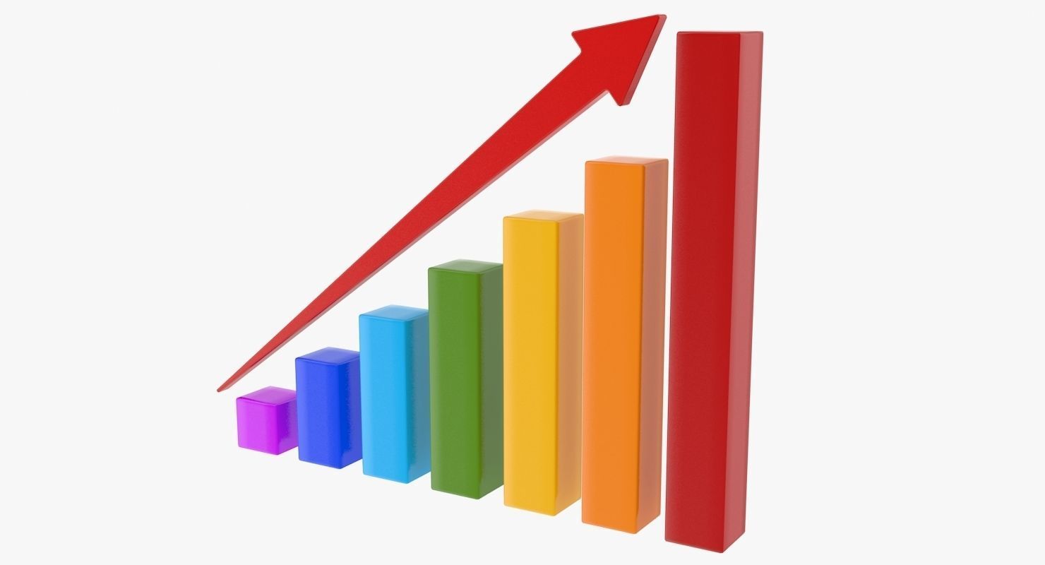 Bar Chart Low-poly 3D model_3