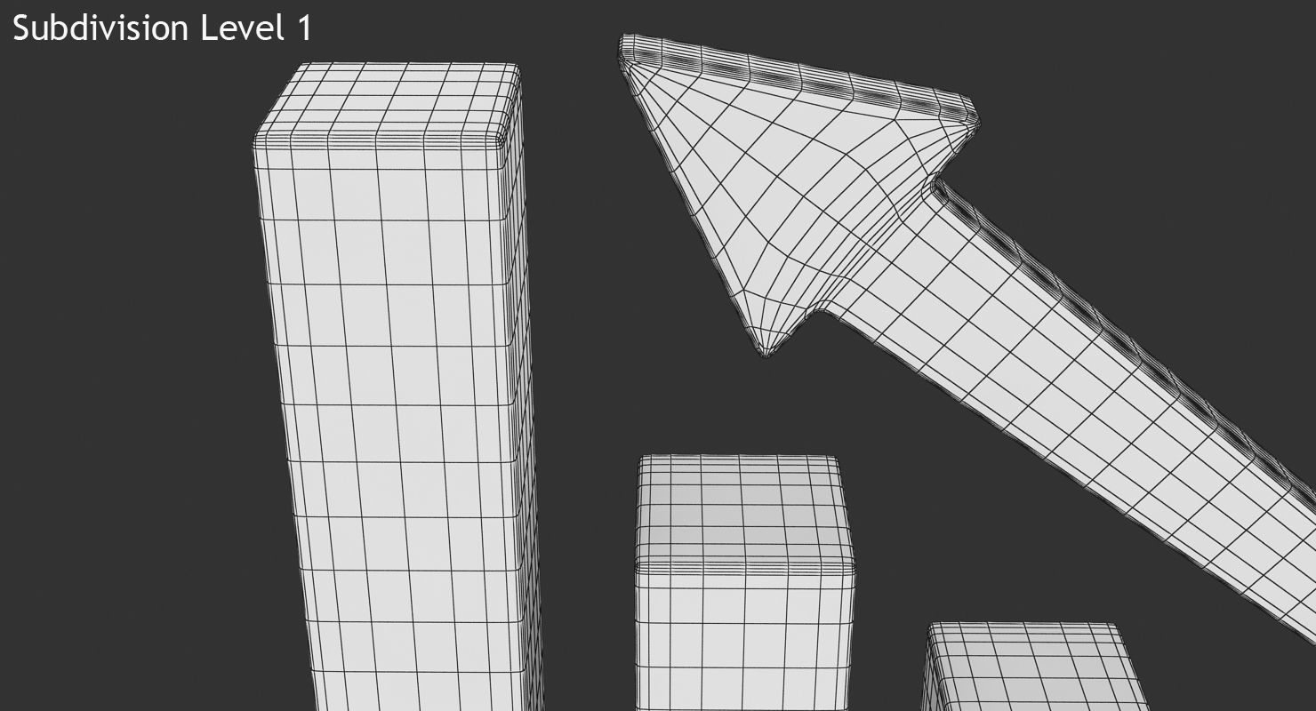 Bar Chart Low-poly 3D model_14