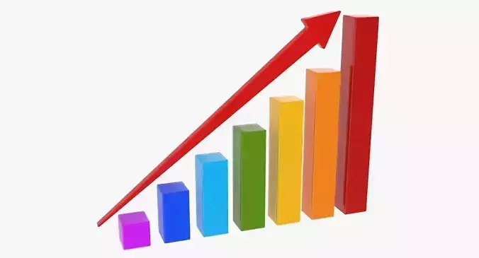 Bar Chart Low-poly 3D model