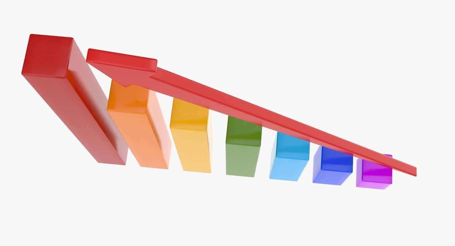 Bar Chart Low-poly 3D model_5