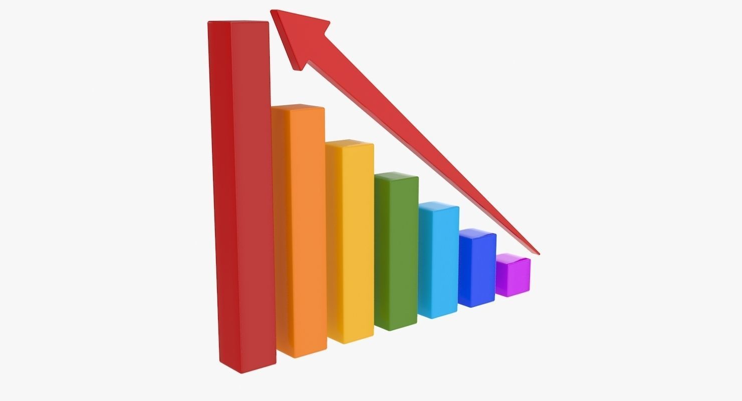 Bar Chart Low-poly 3D model_4