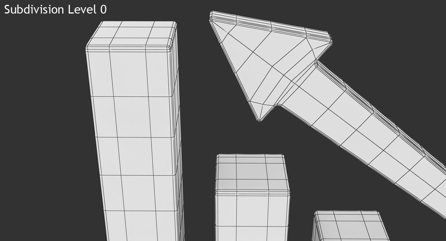 Bar Chart Low-poly 3D model_13
