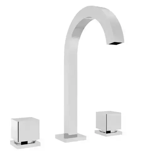 Faucet modern bathroom with two square handles