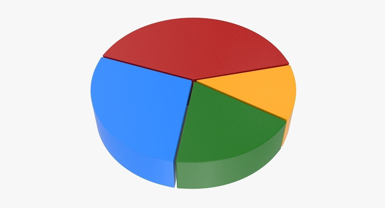 Pie Graph Low-poly 3D model_3