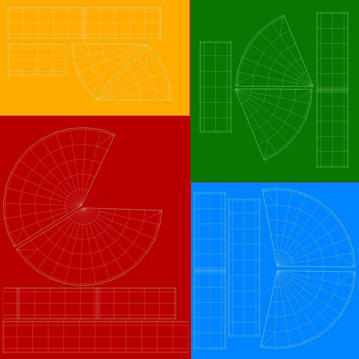Pie Graph Low-poly 3D model_15