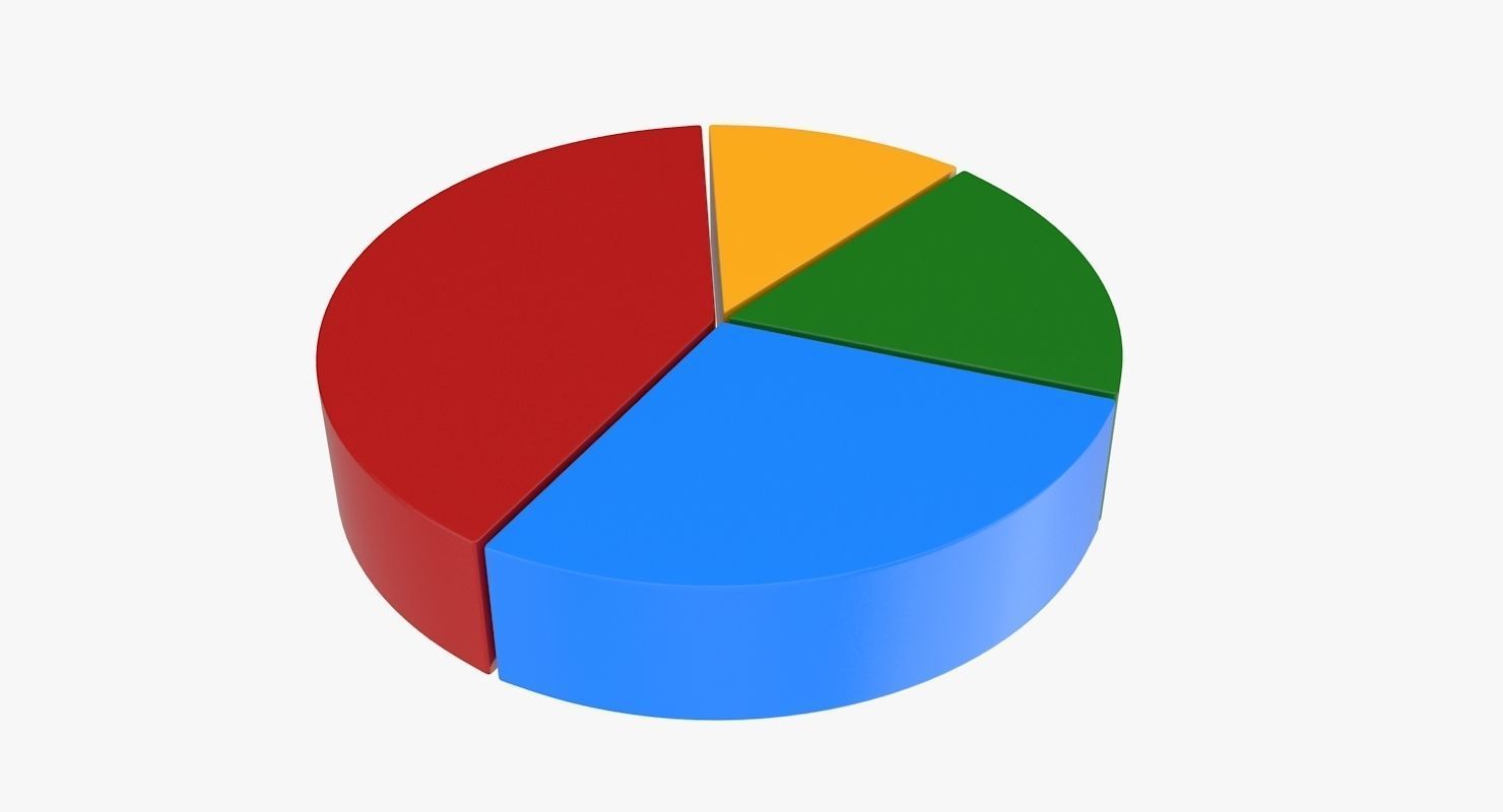 Pie Graph Low-poly 3D model_4