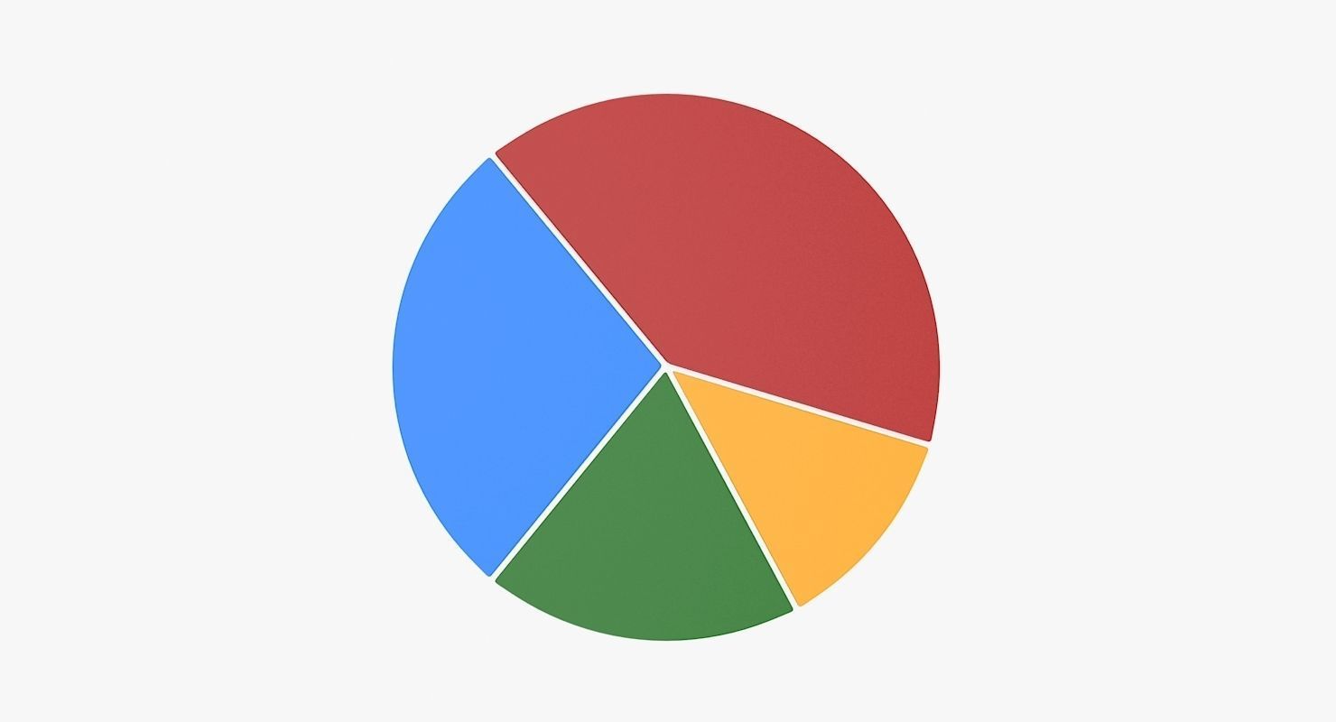Pie Graph Low-poly 3D model_6