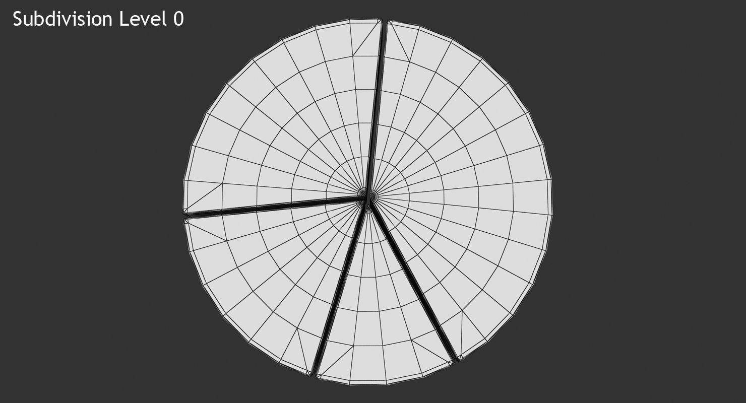 Pie Graph Low-poly 3D model_11