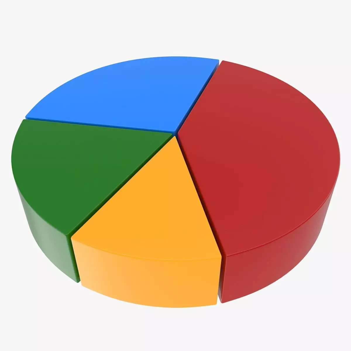 Pie Graph Low-poly 3D model_0
