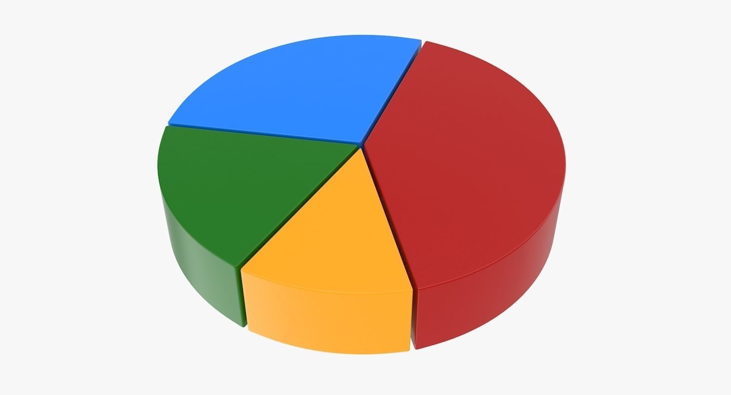 Pie Graph Low-poly 3D model_1