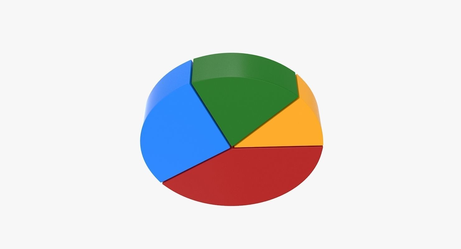 Pie Graph Low-poly 3D model_7