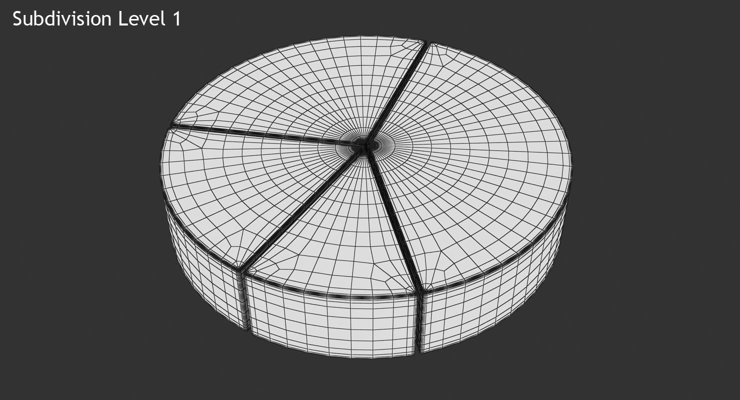 Pie Graph Low-poly 3D model_10