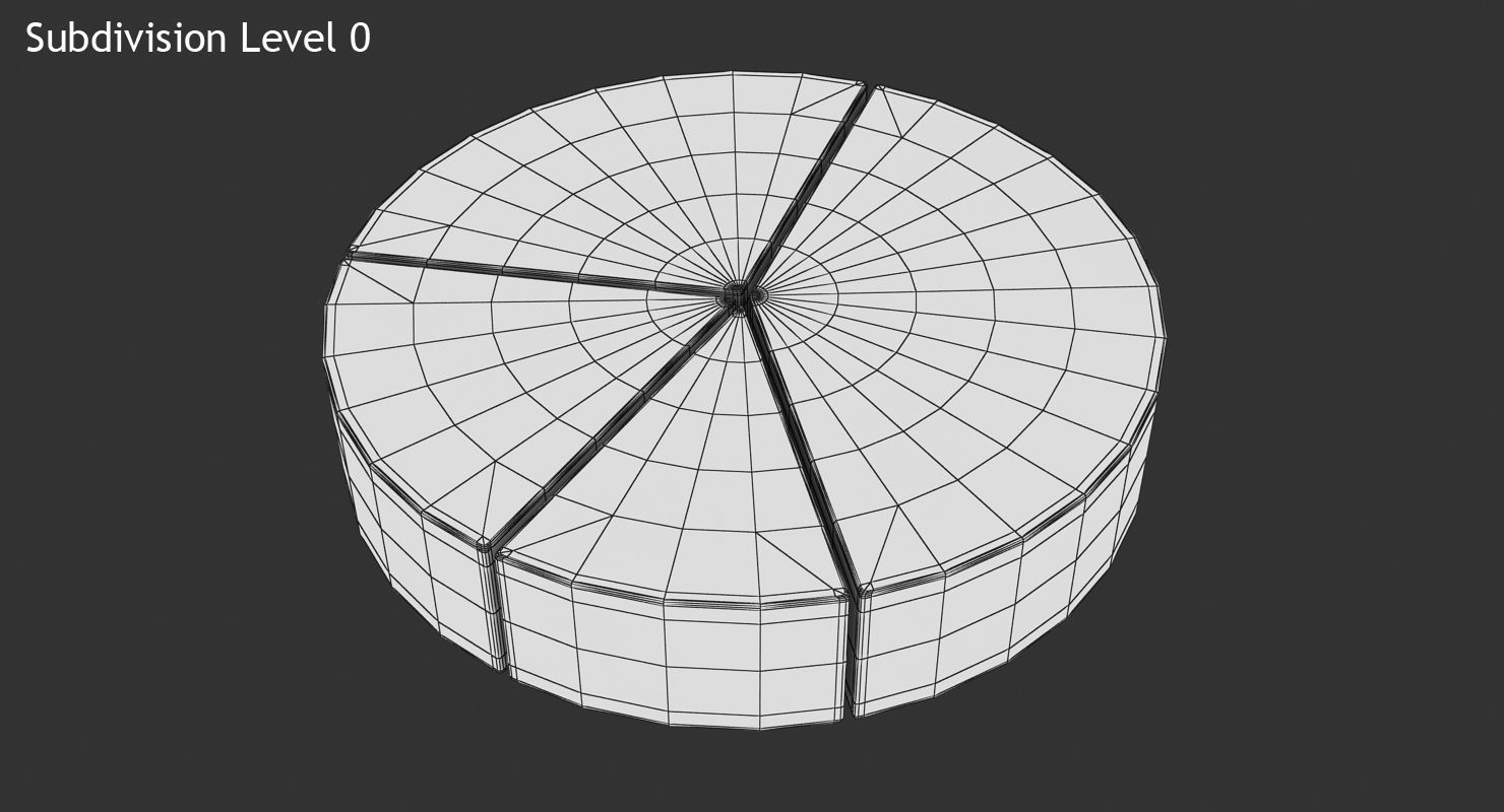 Pie Graph Low-poly 3D model_9