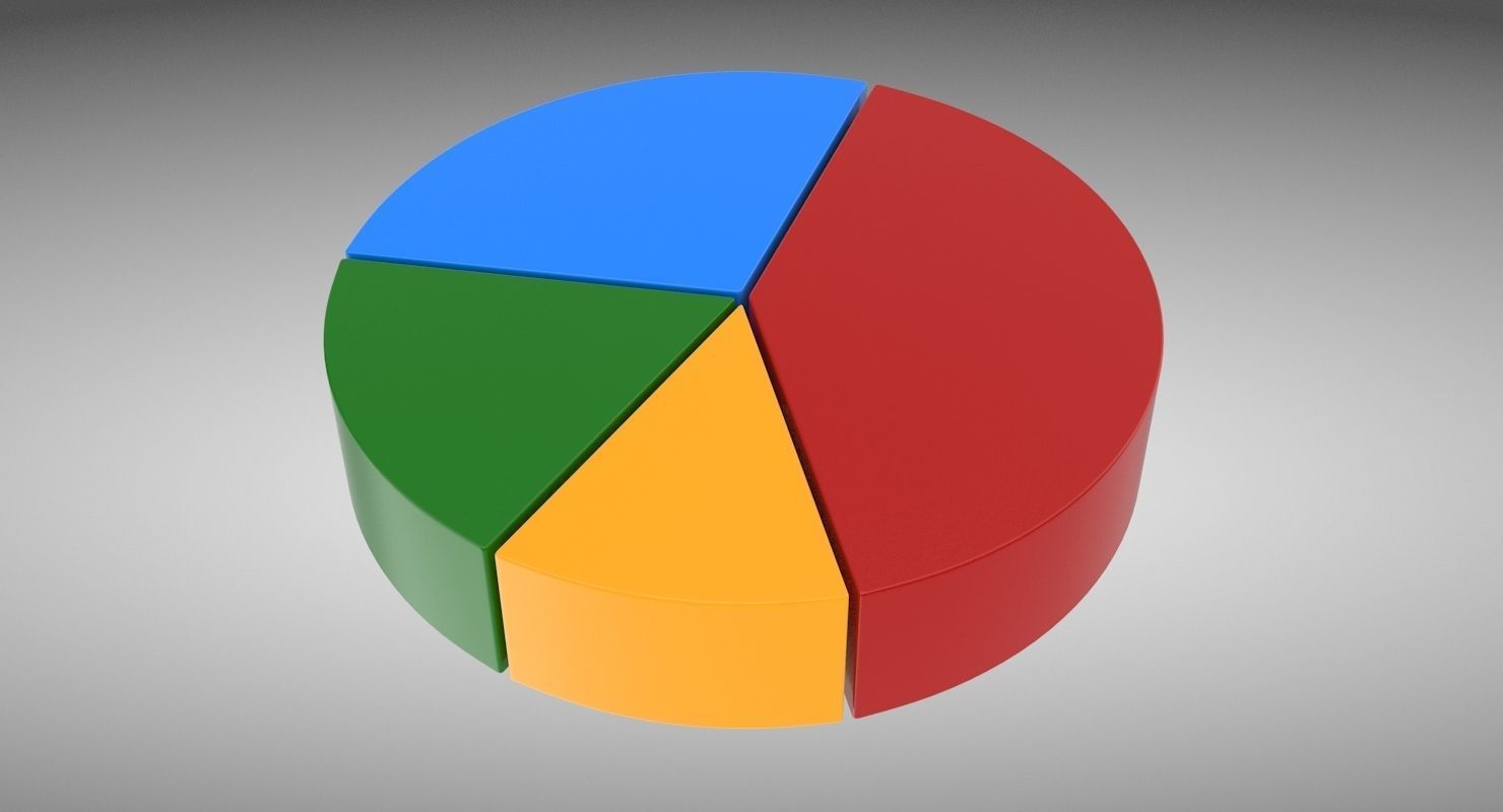 Pie Graph Low-poly 3D model_2