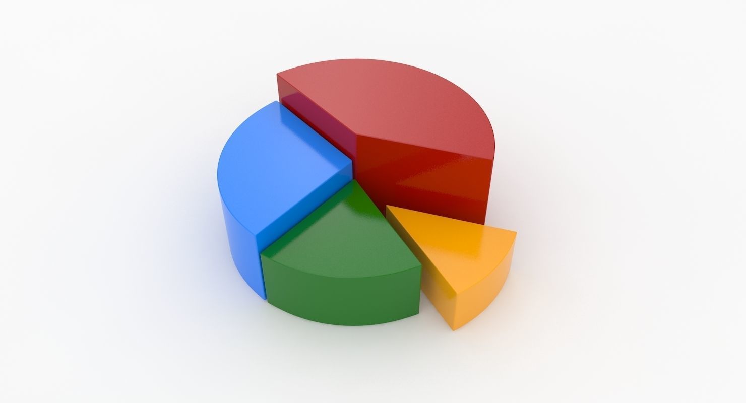 Pie Graph Low-poly 3D model_8