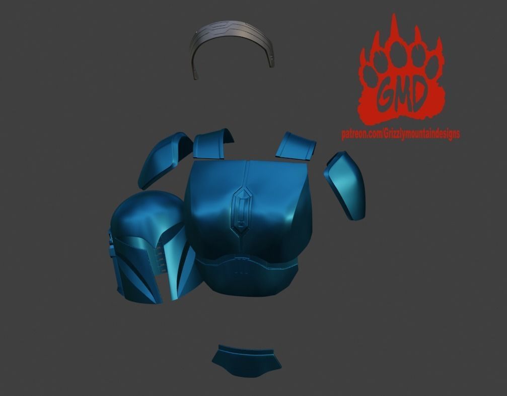 Bo-Katan The mandalorian armor partial kit and helmet 3D print model_12