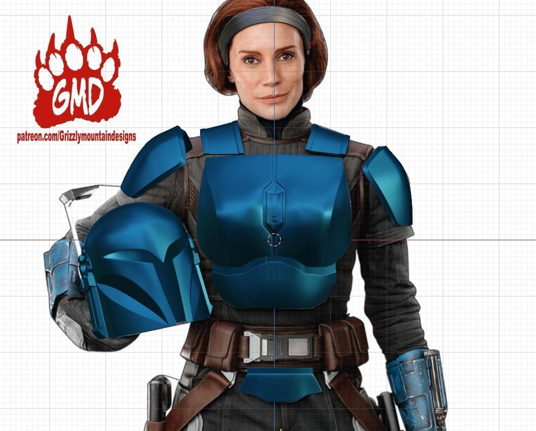 Bo-Katan The mandalorian armor partial kit and helmet 3D print model_1