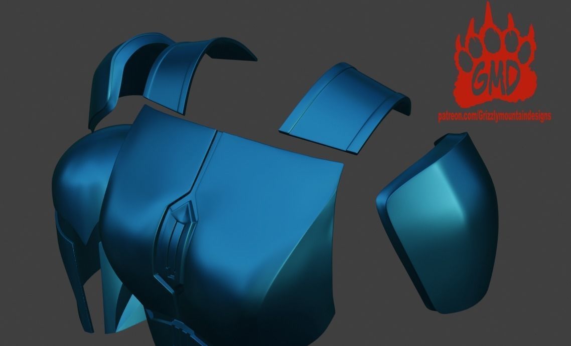 Bo-Katan The mandalorian armor partial kit and helmet 3D print model_13