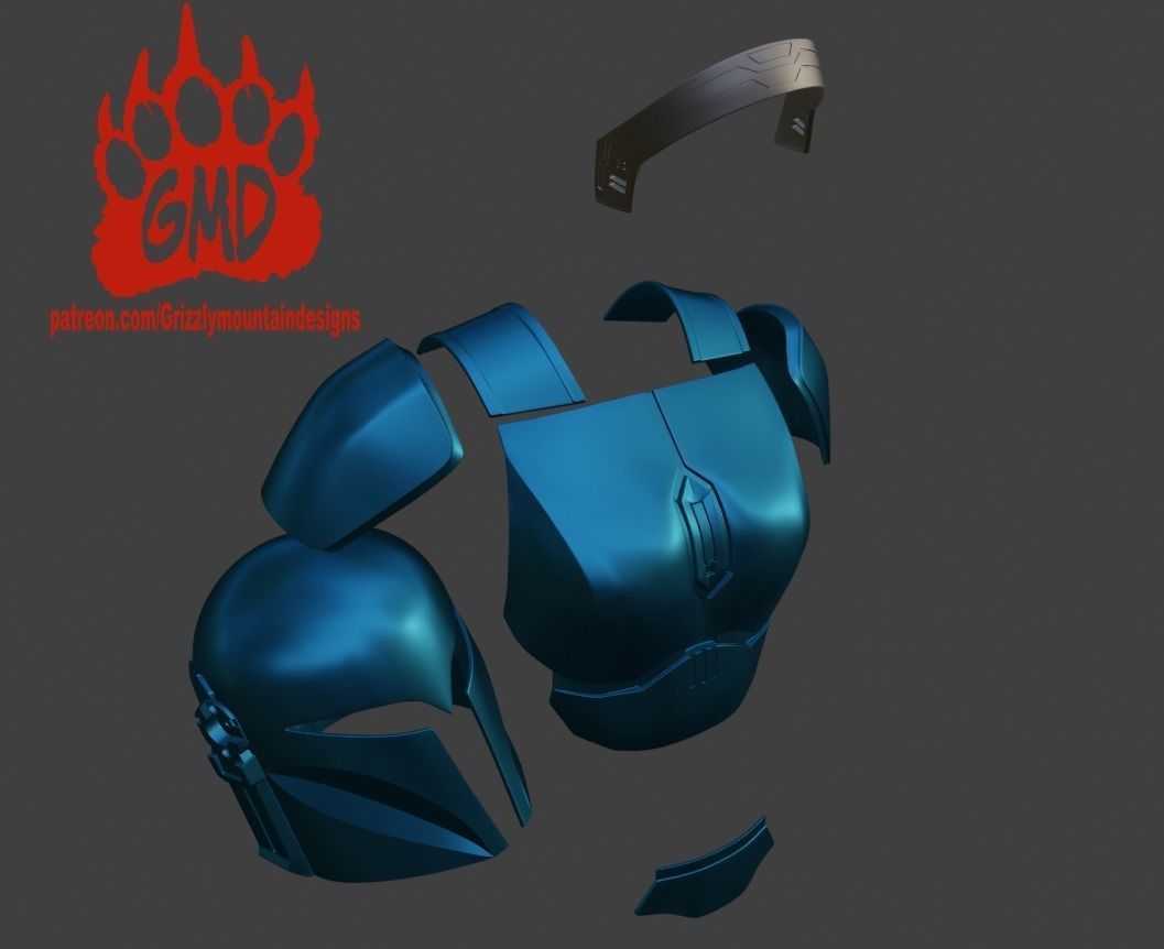 Bo-Katan The mandalorian armor partial kit and helmet 3D print model_5
