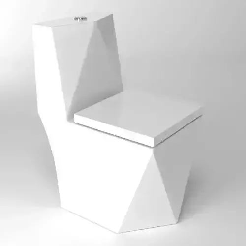 Toilet with geometric shape