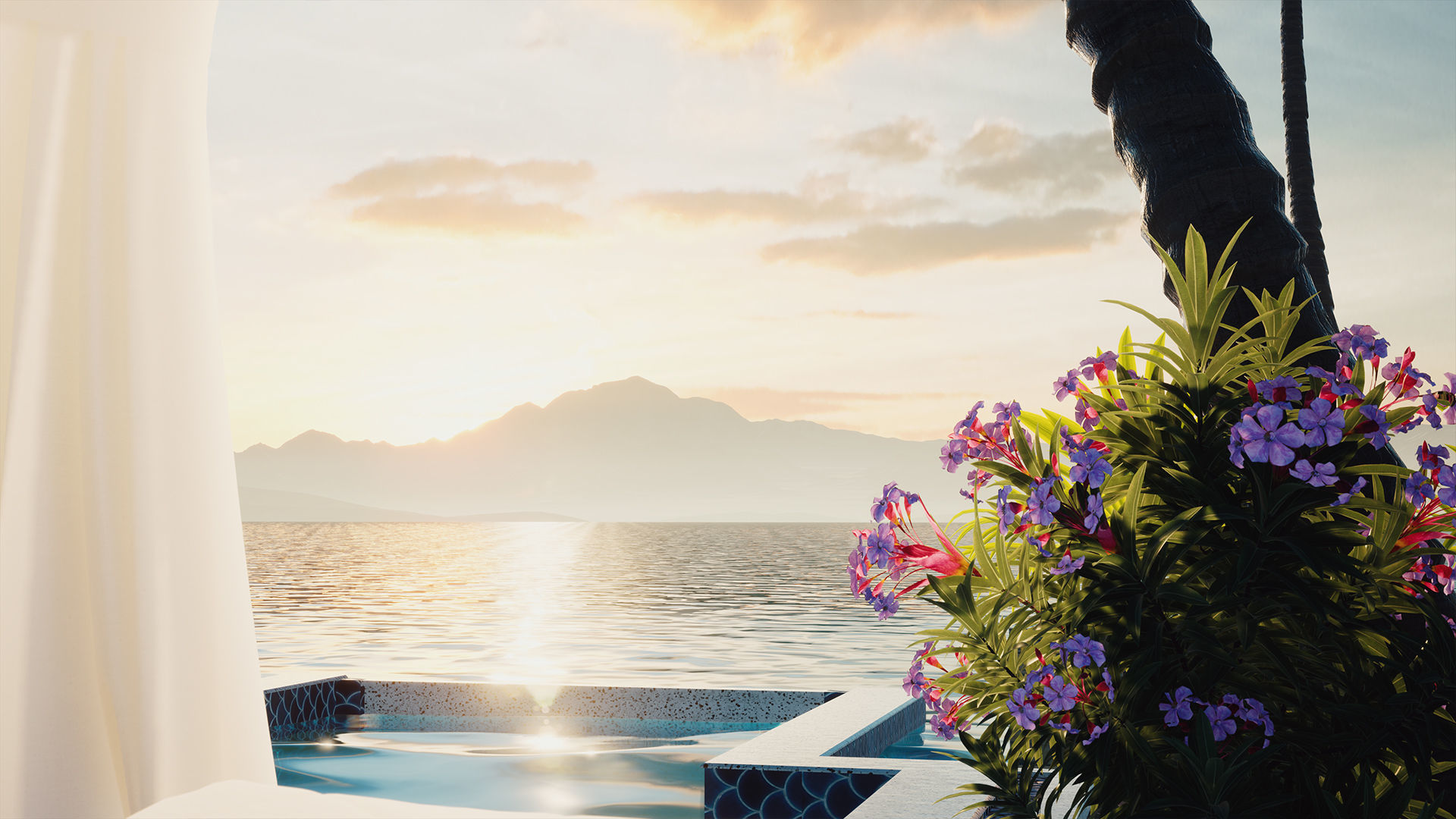 Exterior Beach Resort Scene File  3D model_2