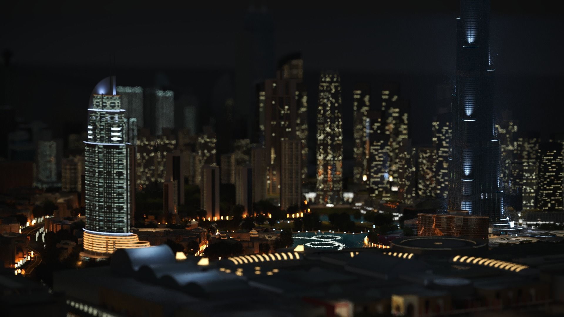 Dubai downtown - detailed with lighting setup 3D model_7