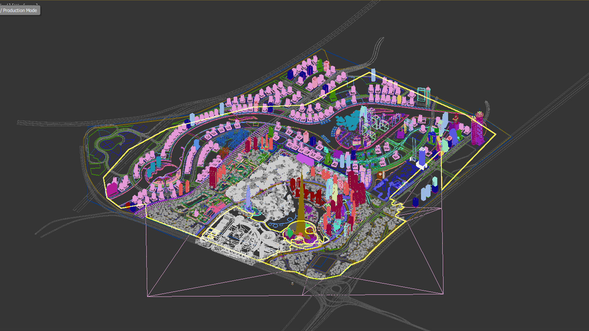 Dubai downtown - detailed with lighting setup 3D model_13