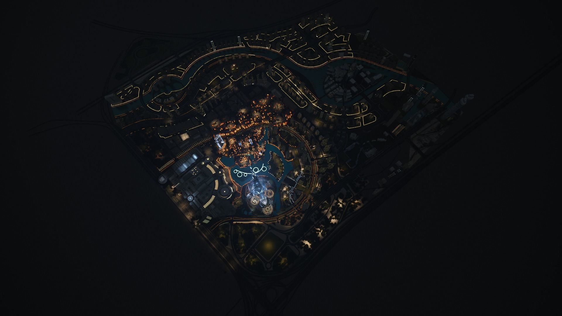 Dubai downtown - detailed with lighting setup 3D model_4