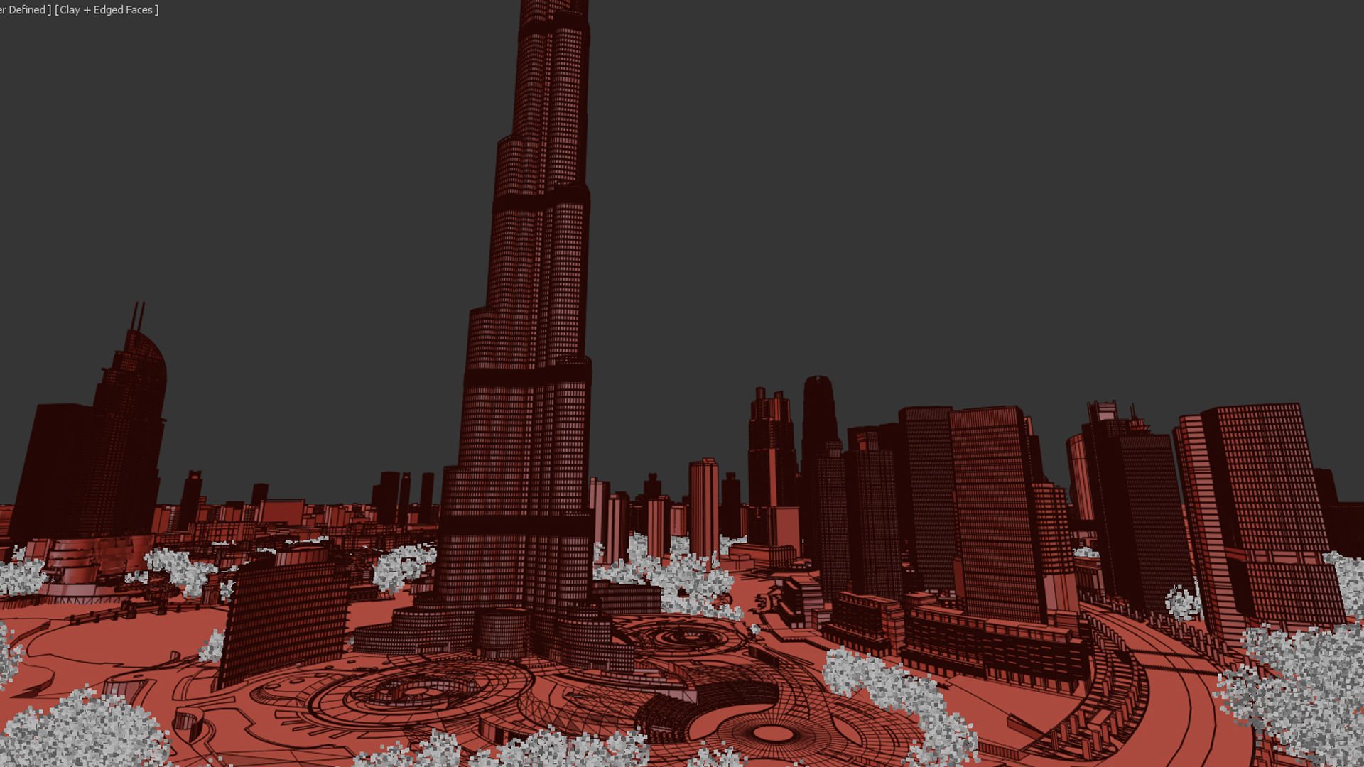 Dubai downtown - detailed with lighting setup 3D model_10
