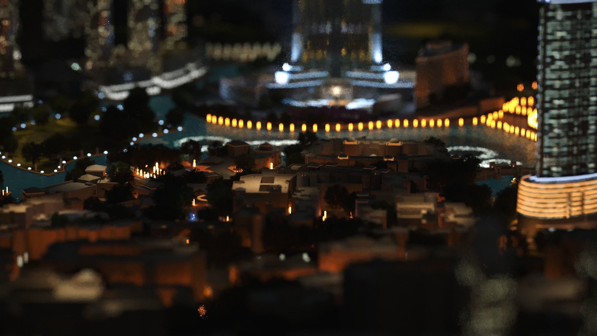Dubai downtown - detailed with lighting setup 3D model_2